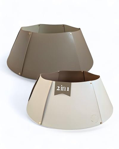 LIVLIG Weihnachtsbaumständer Abdeckung 70cm, Verstellbarer Weihnachtsbaum Kragen, Christbaumständer Abdeckung, Faltbarer Baumkragen, beige/braun