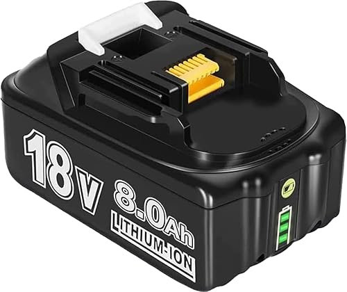 1 Stück 8000mAh Ersatzakku für Makita Akku 18V Kompatibel mit Makita Akku BL1860B BL1850B BL1830 BL1860 BL1850 BL1840 BL1835 BL1815 BL1845 BL1820 194205-3 LXT-400 mit LED Indikator (1stück-1)
