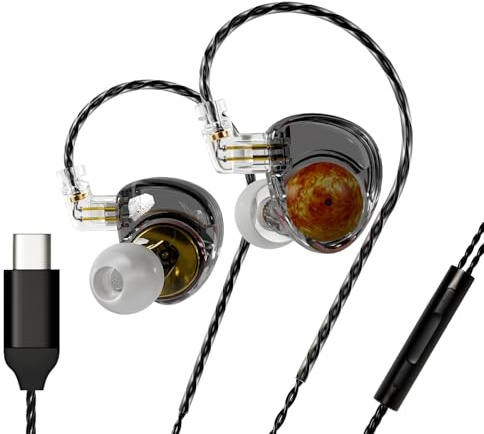 CCA ND Planet IEM Earphones: 12mm Dual Magnetic Drivers, HiFi Gaming Earbuds with Detachable 2-Pin Cable, Noise Isolating in-Ear Monitors for Musician Audiophile