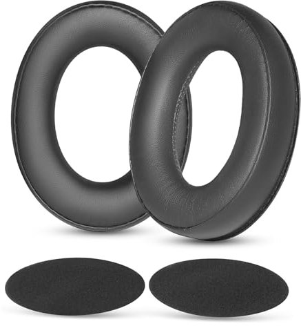 TaiZiChangQin Cuscinetti auricolari di ricambio compatibili con cuffie Sennheiser HD620S, cuscinetti auricolari in pelle e memory foam, colore nero