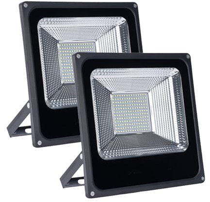 Projecteur LED extérieur 50 1000W Lampe de travail LED IP66 Éclairage de sécurité étanche extérieur, 6000K Blanc lumière du jour Projecteurs extérieurs Spot super lumineux pour jardin, terrasse, all
