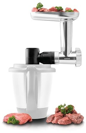 Wundermix - WunderCentix® Achse + Fleischwolf Aufsatz für Thermomix TM6 TM5 • Edelstahl • mit Wurstfüller für Burger, Wurst & Spritzgebäck • Thermomix Zubehör Fleischmaschine elektrisch