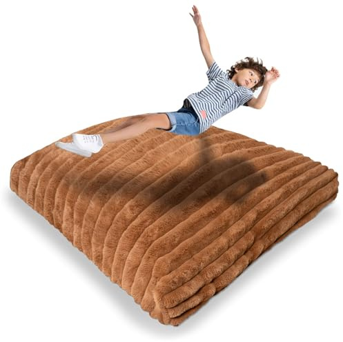 Matini Home Crash-Pad, sensorisches Pad mit Abdeckung, Schaumstoffblöcke für Kinder und Erwachsene, ideales Gymnastikgerät zum Springen, Spielen oder Entspannen, Braun, 121,9 x 121,9 cm