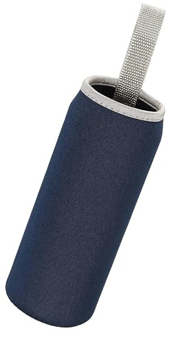 TOP-VIGOR 500ml Neoprene Water Bottle Sleeve – Insulated Non-Slip Cover with Strap, Fits 17oz (65–70mm) Bottles/Cans – Navy Blue 2 Pack