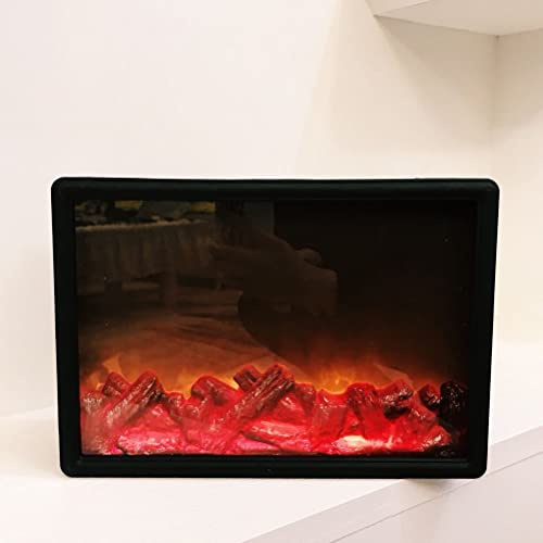 Simulated LED Fireplace Lantern,Christmas LED Flame Lamps USB Flameless Light Lamps Flame Effect Light for Outdoor Indoor Table Window Terrace