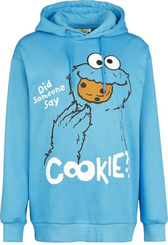 Sesame Street Sesamstraße Cookie Monster - Did Someone say Cookie?! - Oversize Frauen Kapuzenpullover blau