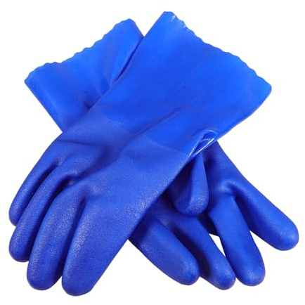 Veemoon Verdickte Arbeitshandschuhe für Herren Spritzwassergeschützt und Rutschfest PVC Schutzhandschuhe Ölbeständig und Säurefest Outdoor Handschuhe mit Hoher Verschleißfestigkeit
