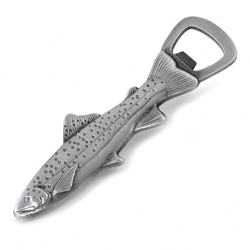 Trout-Shaped Bottle Opener, Stainless Steel Fishing Gifts for Men, Vintage Bottle Openers Fish Decoration, Silver Unique Gifts for Men Fisherman Dad Husband Grandpa Father's Day Birthday