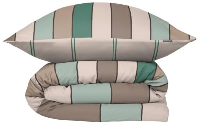 Schiesser Bettwäsche 155x220 cm | 100% Baumwolle | Mint | Gestreift | 2-teilig | Renforcé | 155x220 cm + 80x80 cm | angenehm weich & glatt | pflegeleicht & atmungsaktiv | OEKO-TEX® MADE IN GREEN