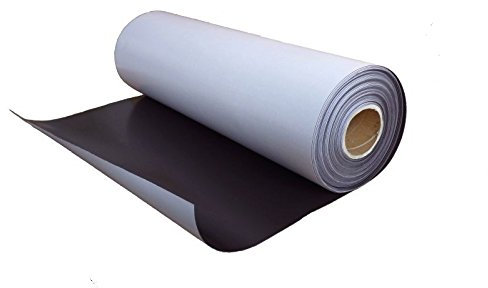 Feuille magnétique adhésive Caoutchouc aimanté - brun naturel - 0,9mm x 50cm x 50cm - Plaque aimantée - Aimant flexible autocollante - Feuille de caoutchouc magnétique revêtu d'un film autocollant