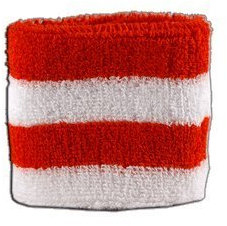 Flaggenfritze® Schweissband Streifen rot-weiß