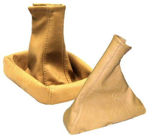 AERZETIX - Satz Schaltsack + Handbremssack - Kunstleder - Farbe Beige leder - für Auto