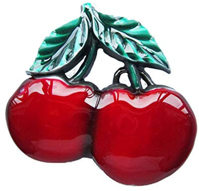 eeddoo® Gürtelschnalle Sweet Cherries (Buckle für Wechselgürtel für Damen und Herren | Belt Frauen Männer Oldschool Rockabilly Metall Gothic Wave Rock Biker Western Trucker Casino Skull)