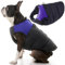 Gooby Gepolsterte Weste, Hundejacke, Größe L, warm, mit Reißverschluss, Fleece-Jacke mit Doppel-D-Ring-Leine, wasserabweisend, für kleine Hunde und mittelgroße Hunde, Violett