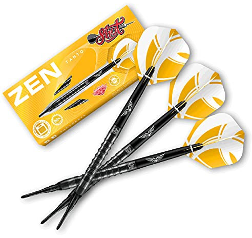 Shot! Darts Zen Tanto Dartset mit weicher Spitze Mittengewichtete 90% Tungsten Barrels (18)