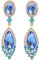 Clearine Ohrclips lang Damen Hochzeit Party Kristall Tropfen Chandelier Dangle Ohne Ohrlöcher Blau Gold Ton