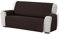 Textil-home Sesselschoner Sofaüberwurf Adele, 3 Sitzer - Reversibel gepolsterter Sofaschutz. Farbe Braun