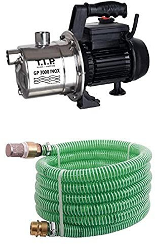 T.I.P. Gartenpumpe GP 3000 Inox + 4 m Sauggarnitur Messing
