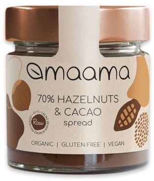 MAAMA, Crema Spalmabile alla Nocciola (70%) & Cacao Bio, Vegan, Senza Additivi e Senza Glutine - 1 vasetto da 200g