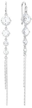 Amor Ohrhänger 925 Sterling Silber Damen Ohrschmuck, mit Zirkonia synth., 7 cm, Silber, Kommt in Schmuck Geschenk Box, 2023883