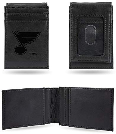 Rico Industries Geldbörse mit Lasergravur, Vordertasche, St. Louis Blues Team-Farbe, 7 x 10,2 cm