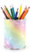 Pot à Crayons Arc-en-Ciel Avec 12 Crayons de Couleur Triangulaires | Organiseur de Bureau pour Fille et Garçon