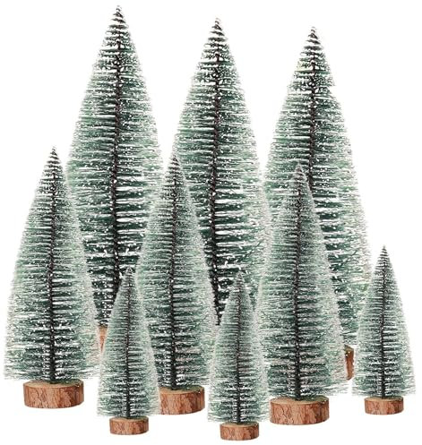 9 Stück Kleiner Tannenbaum Deko,Mini Tannenbaum Deko,Wichteltür Zubehör,Weihnachtsbaum Künstlich,Kleine Weihnachtsbaum,Weihnachtsdeko für Tischdeko,DIY,Schaufenster,Dekoration, Geschenk