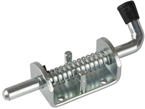 Safetytex Federriegel verzinkt Torriegel Bolzenriegel Anhänger 153mm (1 Stück) | Robuster Schieber für Tore und Fahrzeuge, langlebiger Verschluss aus Stahl für sichere Befestigung im Außenbereich