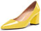 Zamikoo Damen Pumps mit Absatz, Elegant Pumps mit Blockabsatz Damen Schuhe 6.5CM Lack Gelb EU38