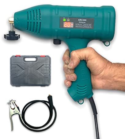 Saldatrice Ad Arco Elettrico Palmare Portatile Elettrico Saldatrice a elettrodo 200 Ampere Regolazione Automatica Digitale Intelligente con valigetta