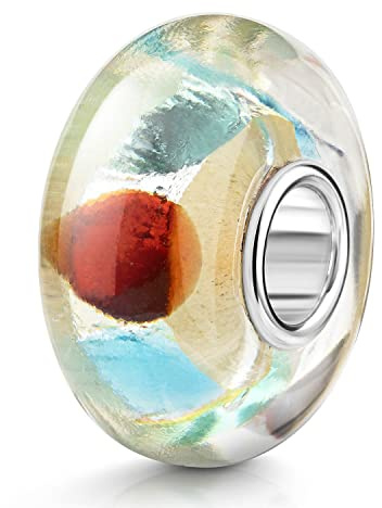 MATERIA by Matthias Wagner Glas Beads Charms Silber 925 Damen bunt schimmernd 1253