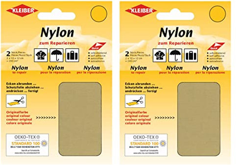 Kleiber Nylon - Flicken Beige Reparaturflicken 12 x 10 cm Selbstklebend Reparatur NylonFlicken 4er Set