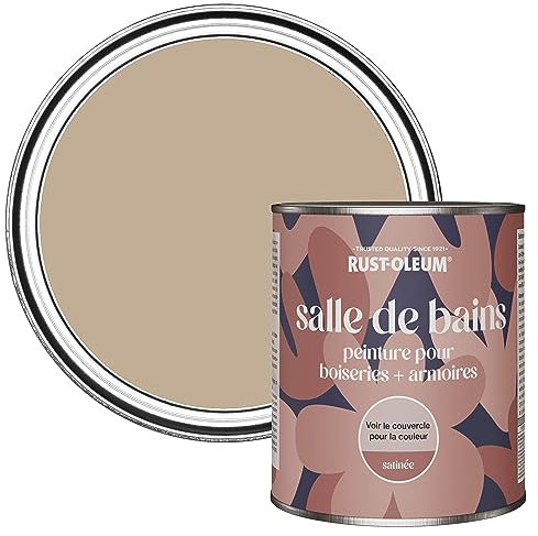 Rust-Oleum Peinture Brune Résistante à l'humidité pour Meubles de Salle de Bains, Finition Satinée - Caramel Salé 750ml