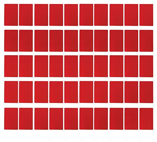 50 Stück leere Visitenkarten aus Metall, Visitenkarten aus Metall, Wärmeübertragung, verschleißfeste Aluminium-Visitenkarten, Rohlinge, DIY Geschenkkarten, Display-Geschäft für Unternehmen(rot)
