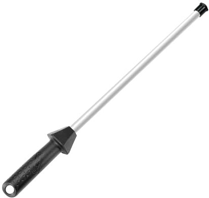 Sharpeak Total 45 cm/Rod Length 30 cm Ceramic Sharpening Steel Rod with Built-in Angle Guides and Anti-Breaking Cap, Honing to Razor-Sharp Knives, Ceramic Knife Sharpener, Ceramic honing Rod