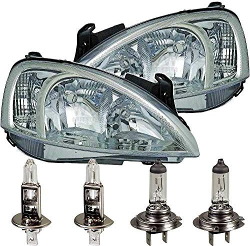 EISENFELS Bundle Set 106518478 erstellt mit Scheinwerfer rechts & links + Leuchtmittel H1 H7 kompatibel Corsa C F08 F68