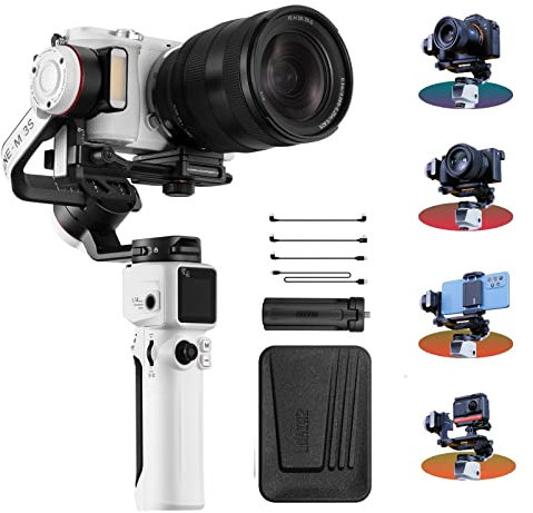 Zhiyun Crane M3 S Stabilizzatore cardanico per fotocamere DSLR mirrorless Stabilizzatore video palmare a 3 assi compatibile con Gopro, Action Camera, Smartphone