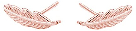 SLUYNZ 925 Sterling Silver Feather Studs Earrings for Women Girls Leaf Studs Earrings Small Earrings Tiny Studs
