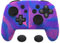 playvital Cover Skin per Nintendo Switch PRO Controller,Custodia Silicone Protettiva Antiscivolo per Switch PRO Controller con Gommini Coprilevette Analogiche-Samurai-Rosa&Viola&Blu