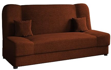 Mirjan24 Schlafsofa Jonas Cord, Sofa mit Bettkasten und Schlaffunktion, Bettsofa, Dauerschläfer-Sofa, Schlafcouch, Materialmix, Couch vom Hersteller, Wohnlandschaft (Poso 39)