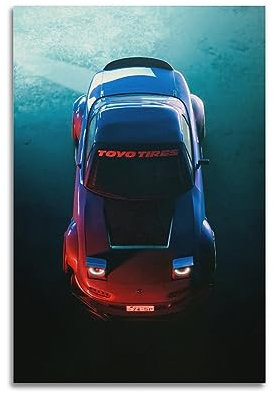 JONZA Rennwagen-Poster für Mazda Rx5 Superauto, dekoratives Gemälde, Leinwand, Wand und Kunstbild, Familienschlafzimmer, 50 x 75 cm