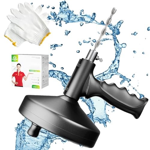 SQAQS Furets Déboucheur Canalisation 10M, Déboucheur wc Serpent de Plombier Outil de Débouchage Professionnel Furet Plomberie pour Cuisine,Evier, Avec Gants et Flocons Effervescents