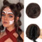 Sofeiyan 2PCS Krallen Clip in Haar Bun Mini Messy Bun Haarteile Dutt mit Klammer Synthetik Haar Scrunchies Haar Donut Chignon Pferdeschwanz Haarteil Dutt für Damen Dunkelbraun Mix Dunkelkastanienbraun