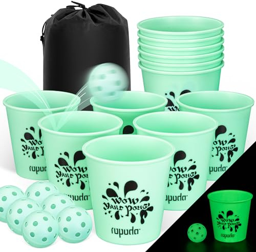 ropoda Giant Yard Pong, Yard Games with 12 Buckets, Outdoor Toss Games Set