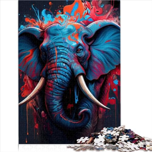 Puzzles für Erwachsene und Kinder, Motiv: Der anmutige Elefant, 1000 Teile, für Erwachsene, Heimdekoration, 1000 Teile (26 x 38 cm)