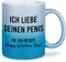 glitzertassen.de® | Ich liebe deinen Penis (Valentinstag) | Tasse mit Glitzer | Geschenkidee | Lustige Sprüche | Valentinstag | Kaffeebecher | Keramik | 330 ml | Silberblau