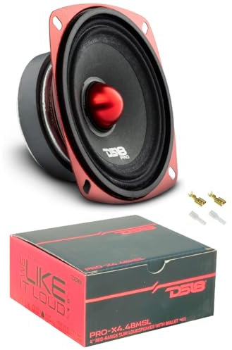 GK SOUND Set para DS 18 Pro-X4.4BMSL 1 Altavoz de Medios 10 cm 100 mm 4 de diámetro, 100 vatios rms y 200 vatios máx, impedancia 4 ohmios, sensibilidad de 89 db spl, 1 Pieza + faston de Montaje