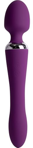 Ann Summers Double Ended Silicone Dual Vibrating Wand Massager Purple | USB Rechargable Sex Toy. 20 Functions. Double Ended Design with Rounded Wand and Smooth Insertable 4 Shaft. 2-in-1 Vibrator.