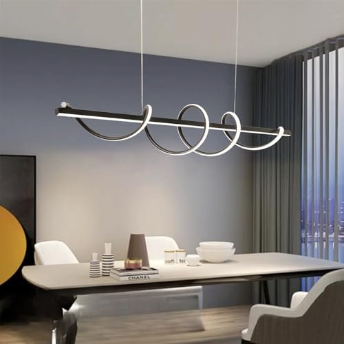 Likflyer Deckenlampe Dimmbar Wohnzimmerlampe, Pendelleuchte Esstisch LED Dimmbar Deckenleuchte Esstischlampe mit Fernbedienung, Dekorative für Schlafzimmer Wohnzimmer Büro Arbeitszimmer