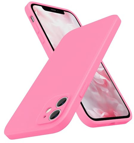 SURPHY Flat Silicone Case Compatible with iPhone 11 Case, Liquid Silicone Slim Fit Case (Individual Protection for Each Len) for iPhone 11 6.1 (Peach Pink)